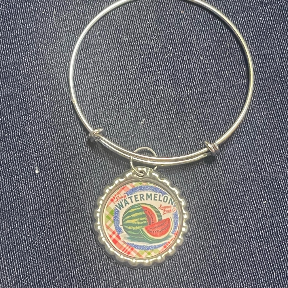 Silver Watermelon Charm Bracelet